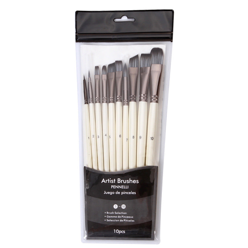 Trending Now at Buy Center: 10 Pearl White Watercolor Brushes, Nylon Brushes 10pearl paint brushes