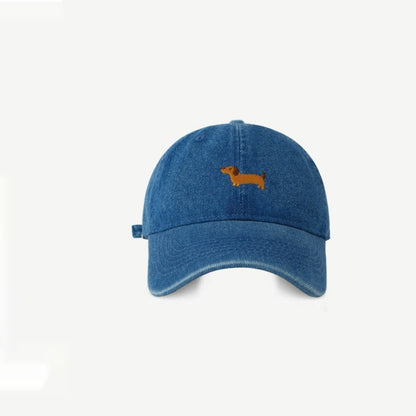 Cute Cartoon Sausage Dog Embroidered Baseball Cap Buy Center