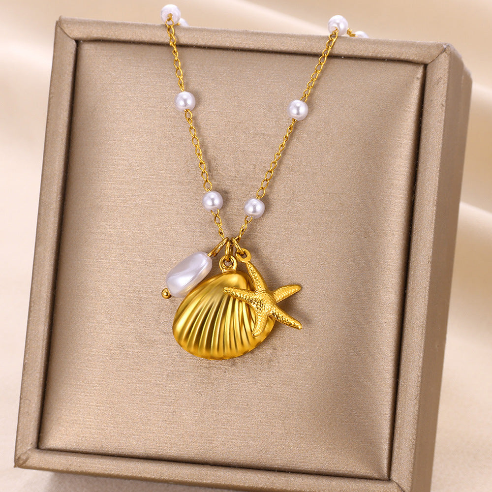 Buy Center Deal-Shell Stainless Steel Starfish Pendant Necklace