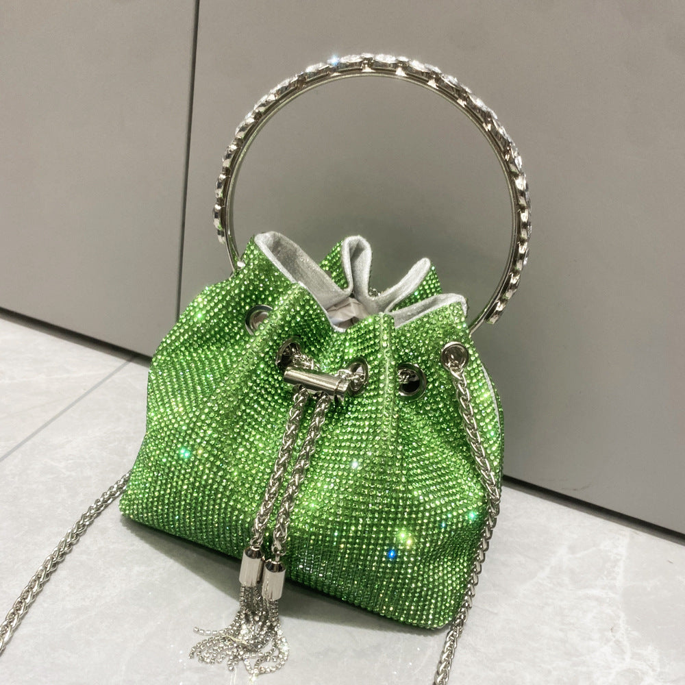 Buy Center Excellence-European And American Shiny Diamond Handbag For Women Green Medium