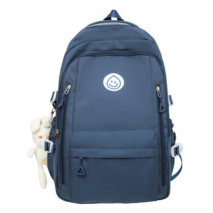 Hot New Items at Buy Center: Schoolbag Female College Student Primary School Student High School Student Large-capacity Backpack Dark Blue