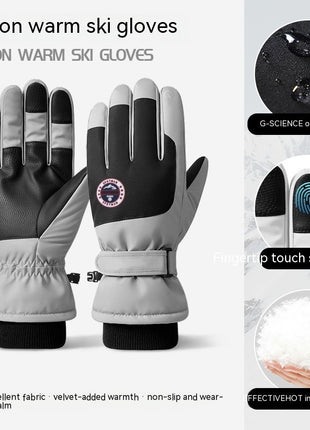 Gants de ski chauds d'automne et d'hiver pour écran tactile imperméables