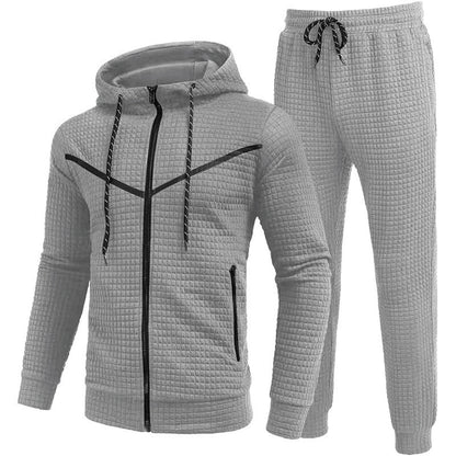 Fresh on the Scene at Buy Center: Men's Fashion Fashion Zipper Hooded Suits Light Gray