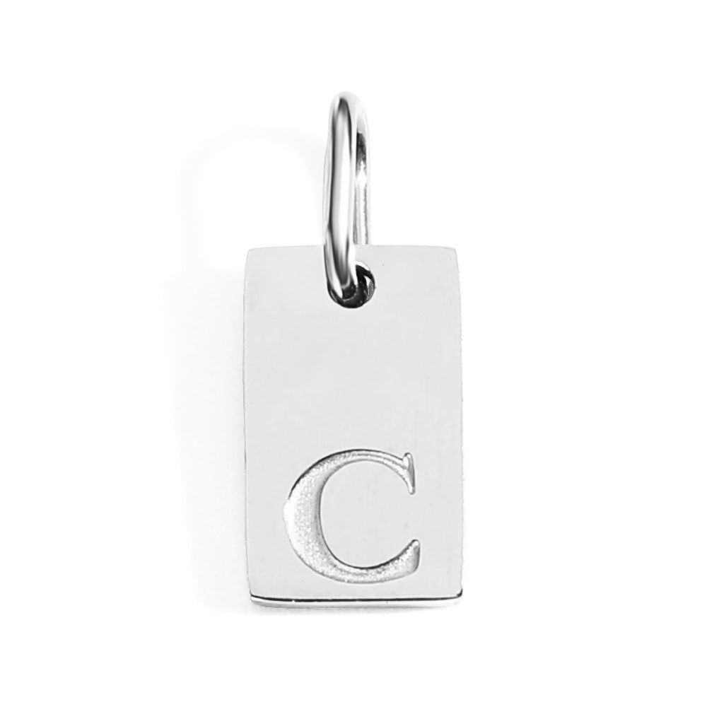 Buy Center Excellence-26 English Letters Pendant Parts Stainless Steel Gold-plated Pendant