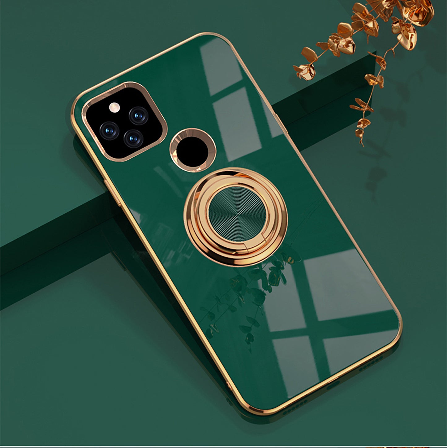 New at Buy Center: Phone Case 6D Electroplating Ring Bracket Car Magnetic Suction Dark Night Green