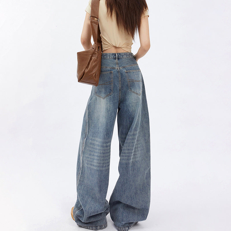 Women's High Waist Wide Leg Jeans Baggy Straight Trousers Buy Center