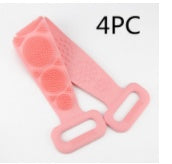 Hot New Items at Buy Center: Bath Towel Silicone Rubbing Back Towel 4PC Pink 60cm