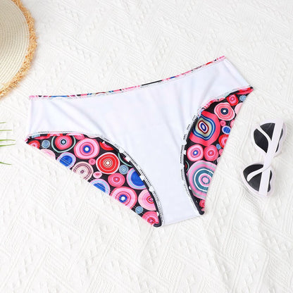 Fresh on the Scene at Buy Center: Women's Printed High Waist Split Bikini Suit