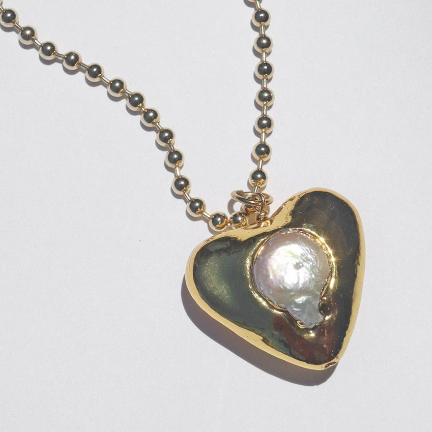 Buy Center Prestige-European And American Love Resin Necklace Geometric Peach Heart Pendant