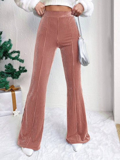 High Waist Lamp Wick Corduroy Bell-bottom Pants Wide Leg Women Buy Center