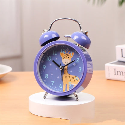 Just Arrived at Buy Center: Fashion Creative Animal Face 3-inch Bell Alarm Clock Purple