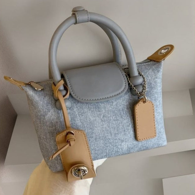 Sac messager à bandoulière à texture de boulette portable et tendance pour femmes