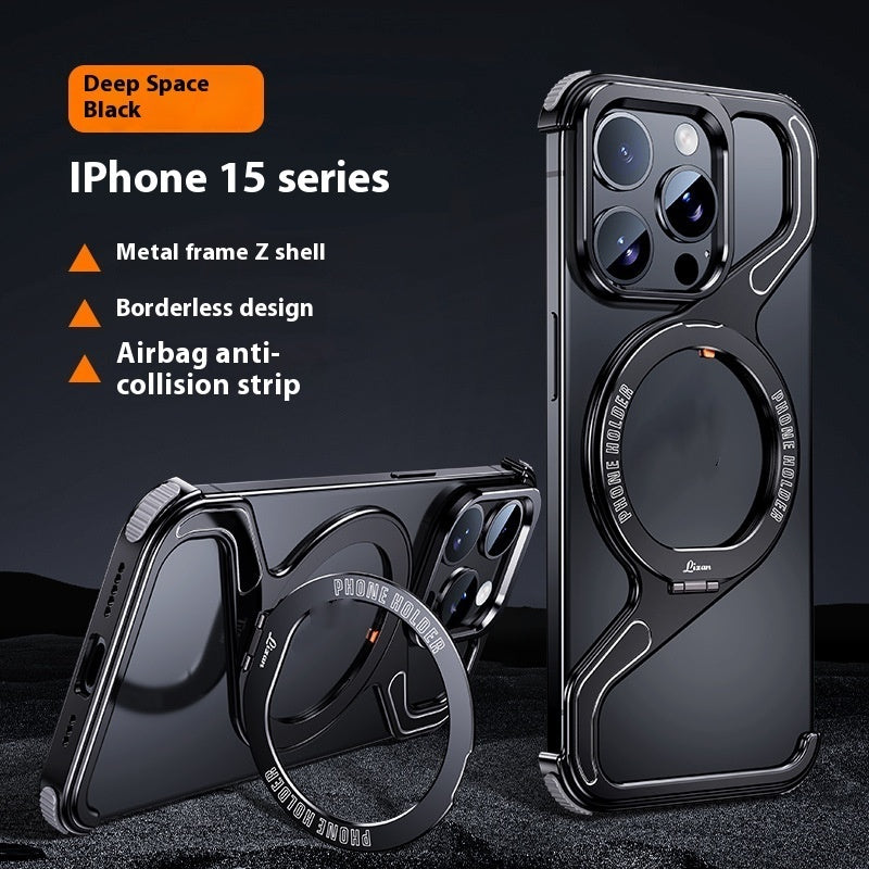 Hot New Items at Buy Center: Z-type Metal Bracket Magnetic Phone Case Deep Space Black