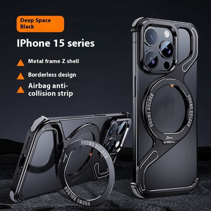 Hot New Items at Buy Center: Z-type Metal Bracket Magnetic Phone Case Deep Space Black