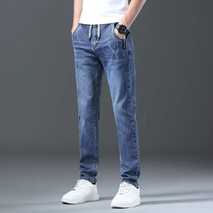 Jeans Men's Straight Loose Elastic All-matching Long Pants Buy Center