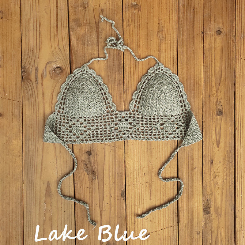 Fresh Arrivals at Buy Center: Women's Fashion Bikini Backless Swimsuit Top Lake Blue