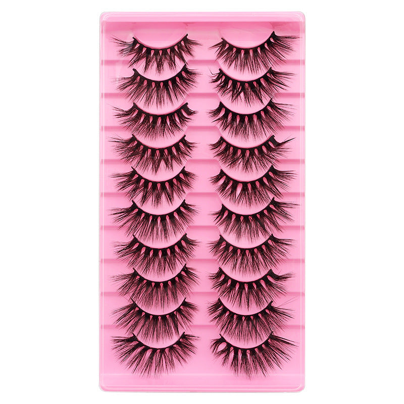 10 Pairs Of False Eyelashes With Natural And Thick Curl