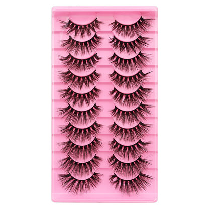 10 Pairs Of False Eyelashes With Natural And Thick Curl