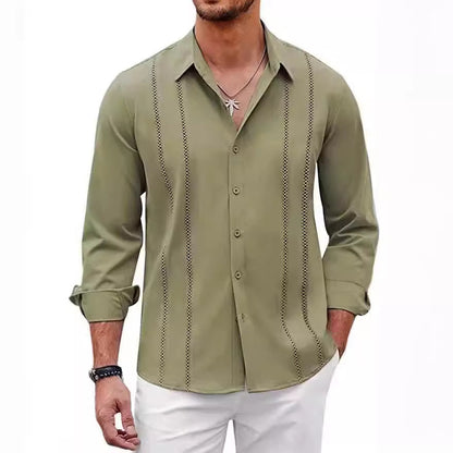 Just Arrived at Buy Center: Men's High-end Non Ironing Slim Fit Shirt Army Green 3XL