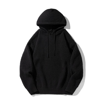 Japanese Loose Solid Color Hooded Sweater Idle Style Adjustable Buy Center