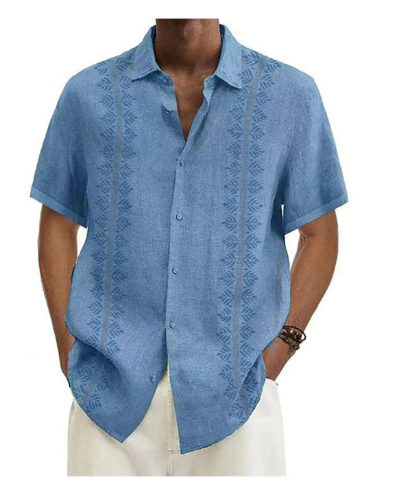 Just Arrived at Buy Center: Digital Printing Polyester Plain Men's Short Sleeve Shirt OFSV01369