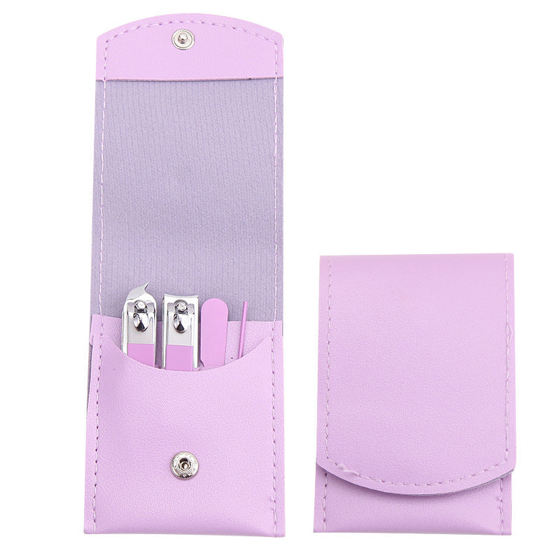 Newly Released at Buy Center: Fashion Portable Nail Clippers Four-piece Set Light Pink