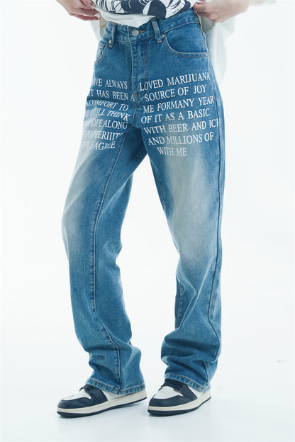 Fresh on the Scene at Buy Center: Denim Straight-leg Trousers Men And Women