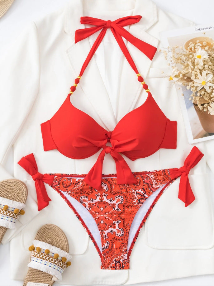 Just Arrived at Buy Center: Ladies New Printing Quality Bikini Swimsuit Red