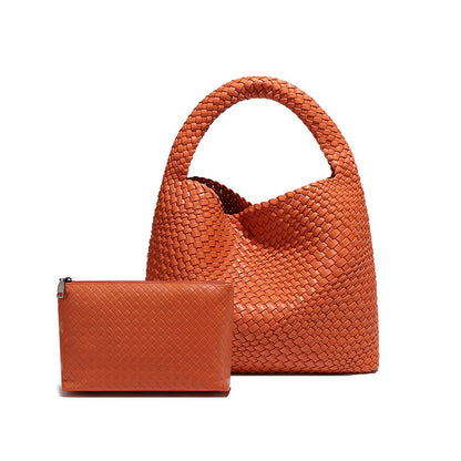 Fresh on the Scene at Buy Center: Large Capacity Combination Bags Trend Underarm Shoulder Handmade Soft Texture B1683 Orange