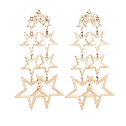 Trending Now at Buy Center: Retro Hollow Pentagram Stud Earrings For Women