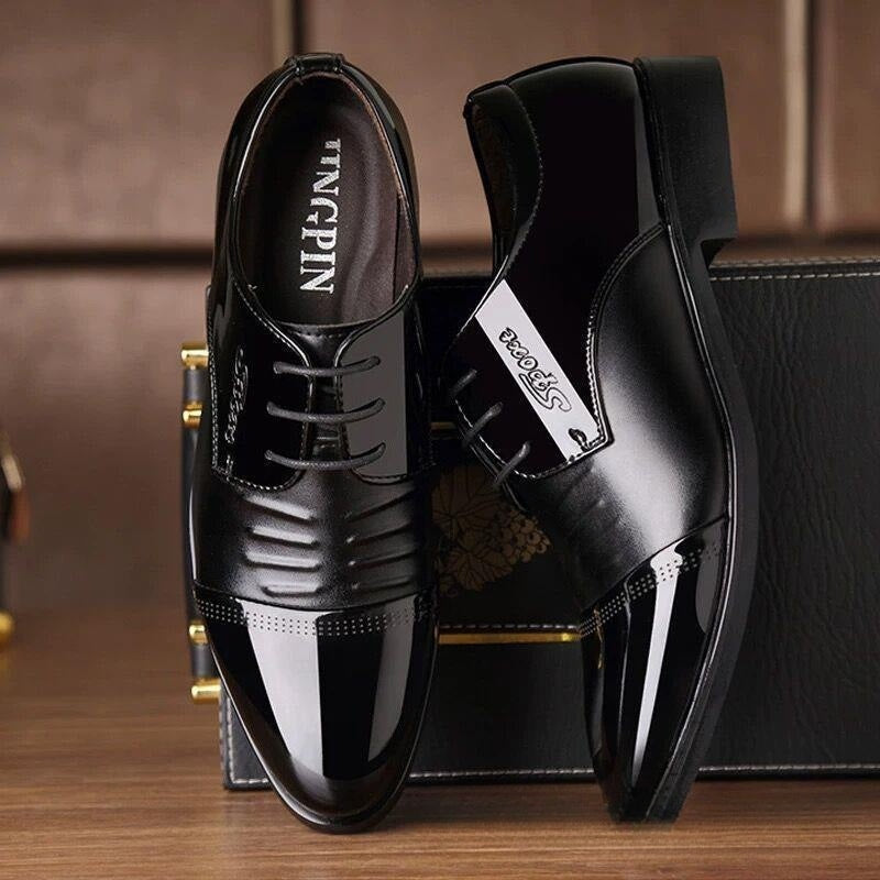 Buy Center Top Rated-Men's Autumn Height Increasing Casual Black Groom Wedding Shoes