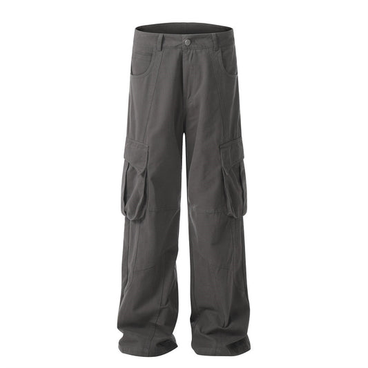 Newly Arrived at Buy Center: Fashion Solid Color Workwear Casual Pants Men Gray