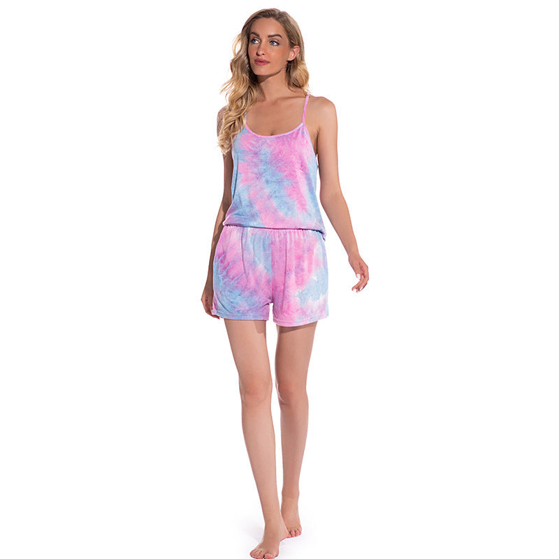 Buy Center Exclusive Offer-Color Tie-dyed Modal Cotton Pajamas Women's Sling Pajamas