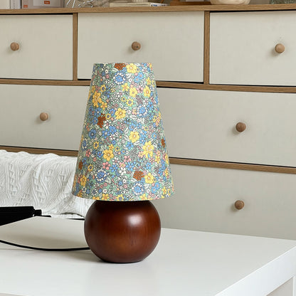 Hot New Items at Buy Center: Flower Romantic Table Lamp Solid Wood Bedroom Study Decorative Lamp Ball Style