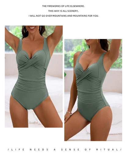 Fresh Arrivals at Buy Center: European And American Push Up Hard Bag One-piece Swimsuit