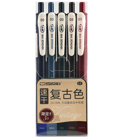 New at Buy Center: Retro Color Gel Pen Set Student Stationery Setoriginal 5colors