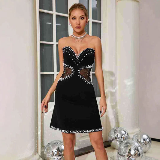 Sexy Cutout Tube Top Bubble Beads Dress | Women's Clothing3 | Buy Center