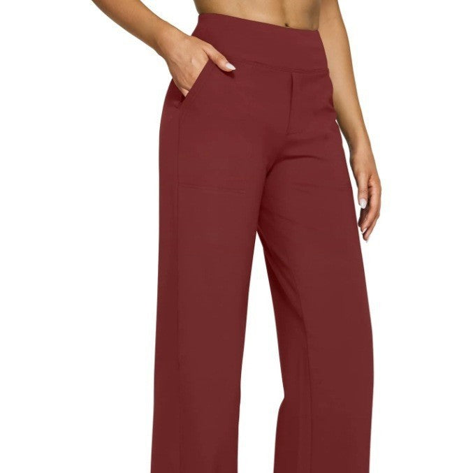 Pocket Knitted Straight High Waist Trousers Buy Center