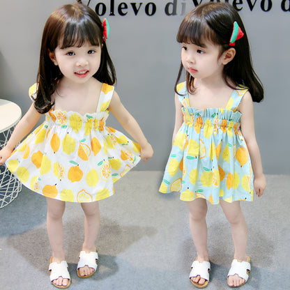 Newly Released at Buy Center: Women's Cotton Lemon Suspender Princess Dress