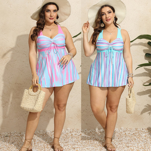 Buy Center Deal-Plus Size Skirt Loose Tummy Hiding Slimming Boxer High Waist Swimsuit