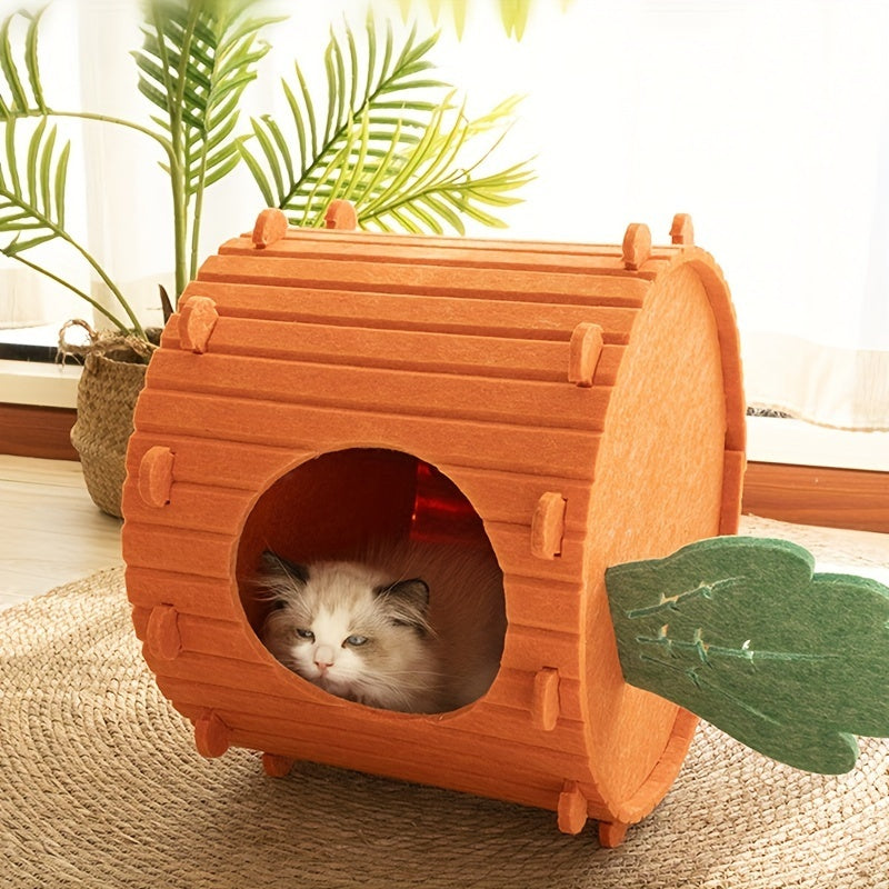 Buy Center Top Rated-Carrot Cat Nest Cat Tunnel Felt Cat Nest Drilled Semi Enclosed Cattery