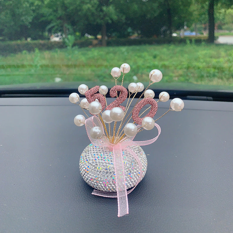 Fresh Arrivals at Buy Center: Innovative Car Decoration Vehicle Center Console Diamond Star Decoration Ornaments Pink 520 Pearl Starry Sky