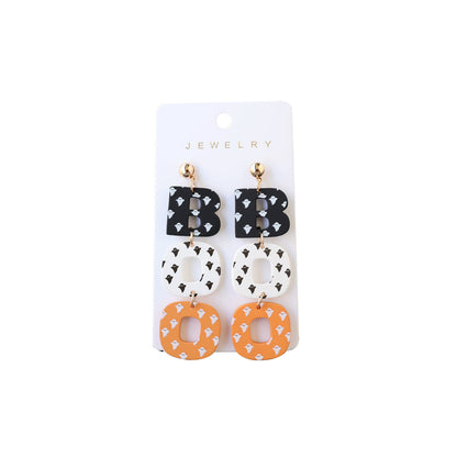 Buy Center Exclusive Offer-Halloween Polymer Clay Acrylic Paint Earrings