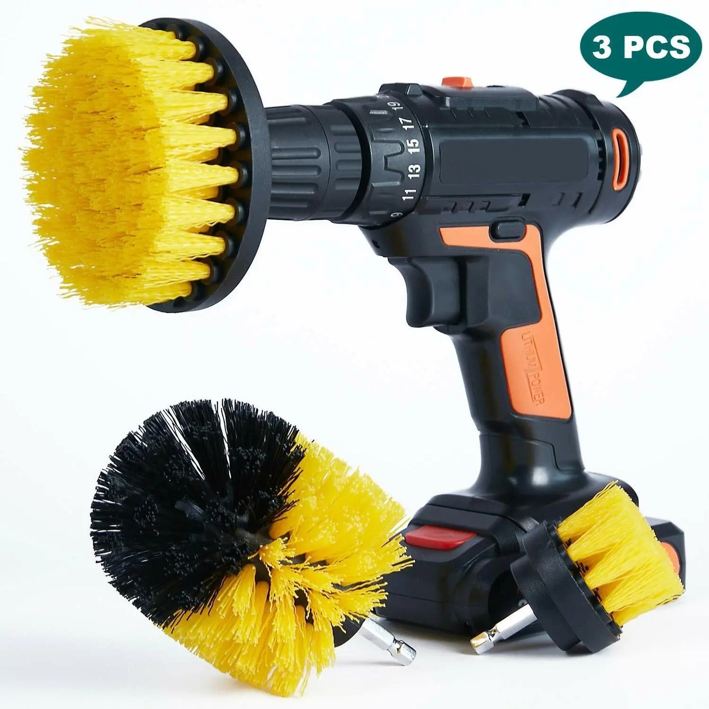 New Drill Brush Attachment Scrubber Brushes Set Kit With Adapter For Car Shower Tile