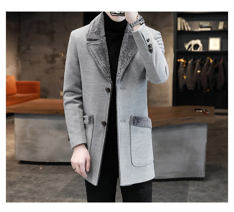 Fur And Leather Overcoat Male Buy Center