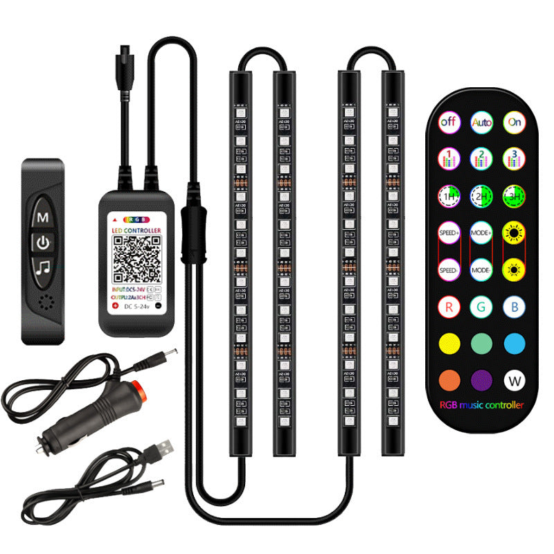 Styling Decorative Lamp LED Car Interior Light Waterproof Ambient Lamp Of Wireless Remote Music Control Car RGB Strip Lights Buy Center