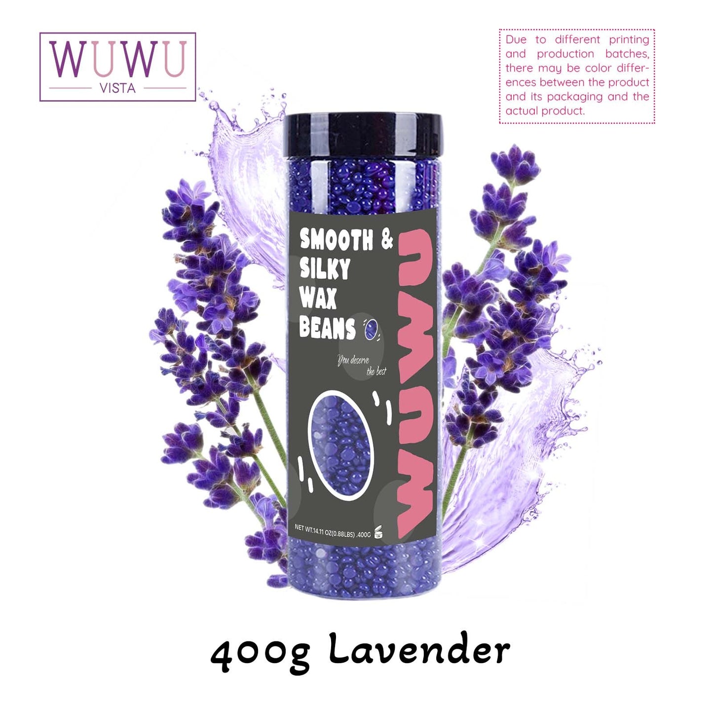 Hot New Items at Buy Center: WUWUVISTA Hard Wax Beads 14.11oz Bottle Wax Beans Hair Removal Waxing For Wax Heater Painless Beans For All Hair Types, Body, Face, Leg, Underarm Lavender