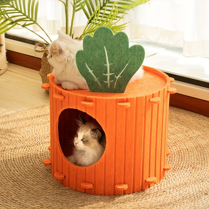 Buy Center Top Rated-Carrot Cat Nest Cat Tunnel Felt Cat Nest Drilled Semi Enclosed Cattery