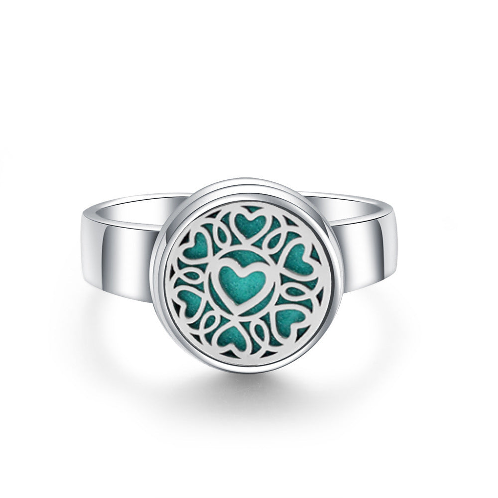 Buy Center Hot Pick-Hollow Adjustable Tree Of Life Titanium Steel Aromatherapy Diffuser Ring 11color Adjustable Opening