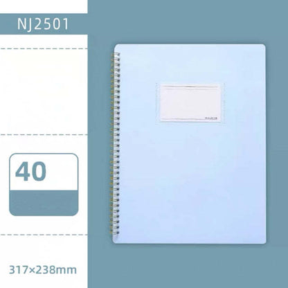 Now Available at Buy Center: Morandi Color A4 File Book Coil Interstitial Information Folder Bag Blue 40pages